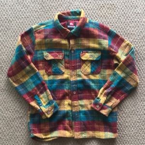 Boys flannel Quicksilver long sleeve button up.